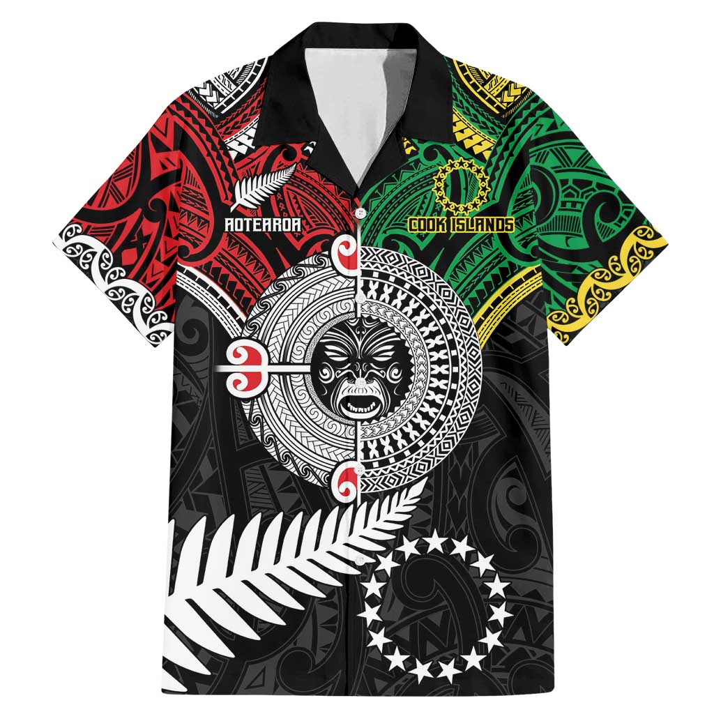 Aotearoa and Cook Islands Mo Te Tiriti Family Matching Mermaid Dress and Hawaiian Shirt New Zealand Honour The Treaty Ake!Ake!Ake! LT9 Dad's Shirt - Short Sleeve Green - Polynesian Pride