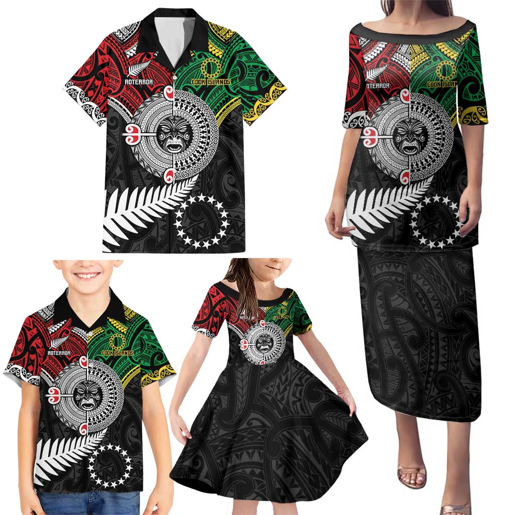 Aotearoa and Cook Islands Mo Te Tiriti Family Matching Puletasi and Hawaiian Shirt New Zealand Honour The Treaty Ake!Ake!Ake! LT9 - Polynesian Pride