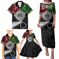 Aotearoa and Cook Islands Mo Te Tiriti Family Matching Puletasi and Hawaiian Shirt New Zealand Honour The Treaty Ake!Ake!Ake! LT9 - Polynesian Pride