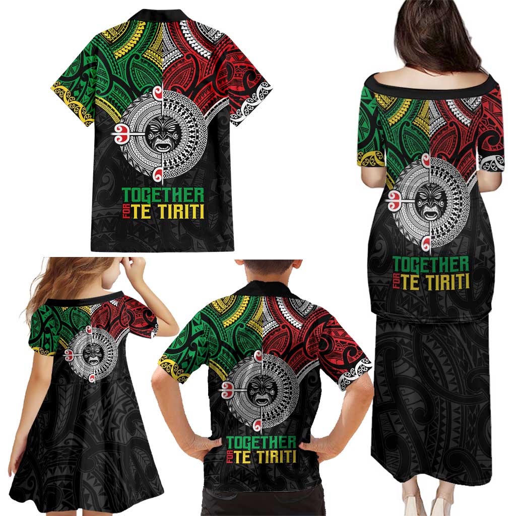Aotearoa and Cook Islands Mo Te Tiriti Family Matching Puletasi and Hawaiian Shirt New Zealand Honour The Treaty Ake!Ake!Ake! LT9 - Polynesian Pride