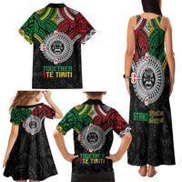 Aotearoa and Cook Islands Mo Te Tiriti Family Matching Tank Maxi Dress and Hawaiian Shirt New Zealand Honour The Treaty Ake!Ake!Ake! LT9 - Polynesian Pride