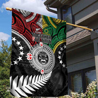 Aotearoa and Cook Islands Mo Te Tiriti Garden Flag New Zealand Honour The Treaty Ake!Ake!Ake! LT9 - Polynesian Pride