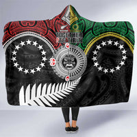 Aotearoa and Cook Islands Mo Te Tiriti Hooded Blanket New Zealand Honour The Treaty Ake!Ake!Ake! LT9 One Size Green - Polynesian Pride