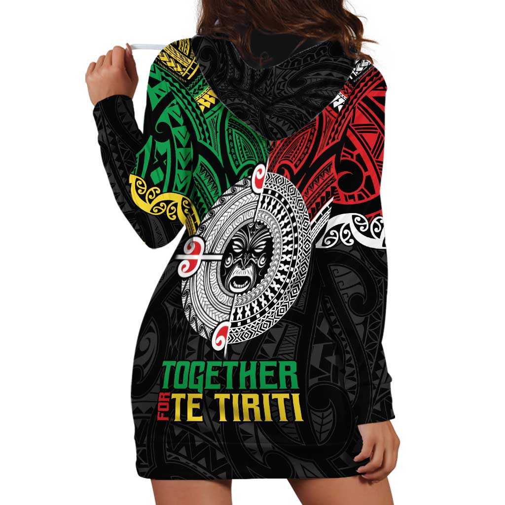 Aotearoa and Cook Islands Mo Te Tiriti Hoodie Dress New Zealand Honour The Treaty Ake!Ake!Ake! LT9 - Polynesian Pride