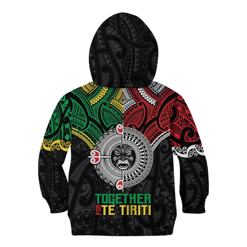 Aotearoa and Cook Islands Mo Te Tiriti Kid Hoodie New Zealand Honour The Treaty Ake!Ake!Ake! LT9 - Polynesian Pride