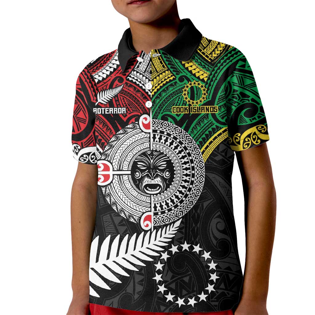 Aotearoa and Cook Islands Mo Te Tiriti Kid Polo Shirt New Zealand Honour The Treaty Ake!Ake!Ake! LT9 Kid Green - Polynesian Pride