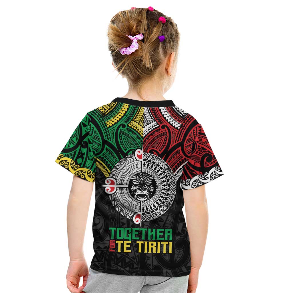 Aotearoa and Cook Islands Mo Te Tiriti Kid T Shirt New Zealand Honour The Treaty Ake!Ake!Ake! LT9 - Polynesian Pride