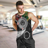 Aotearoa and Cook Islands Mo Te Tiriti Men Tank Top New Zealand Honour The Treaty Ake!Ake!Ake! LT9 Green - Polynesian Pride