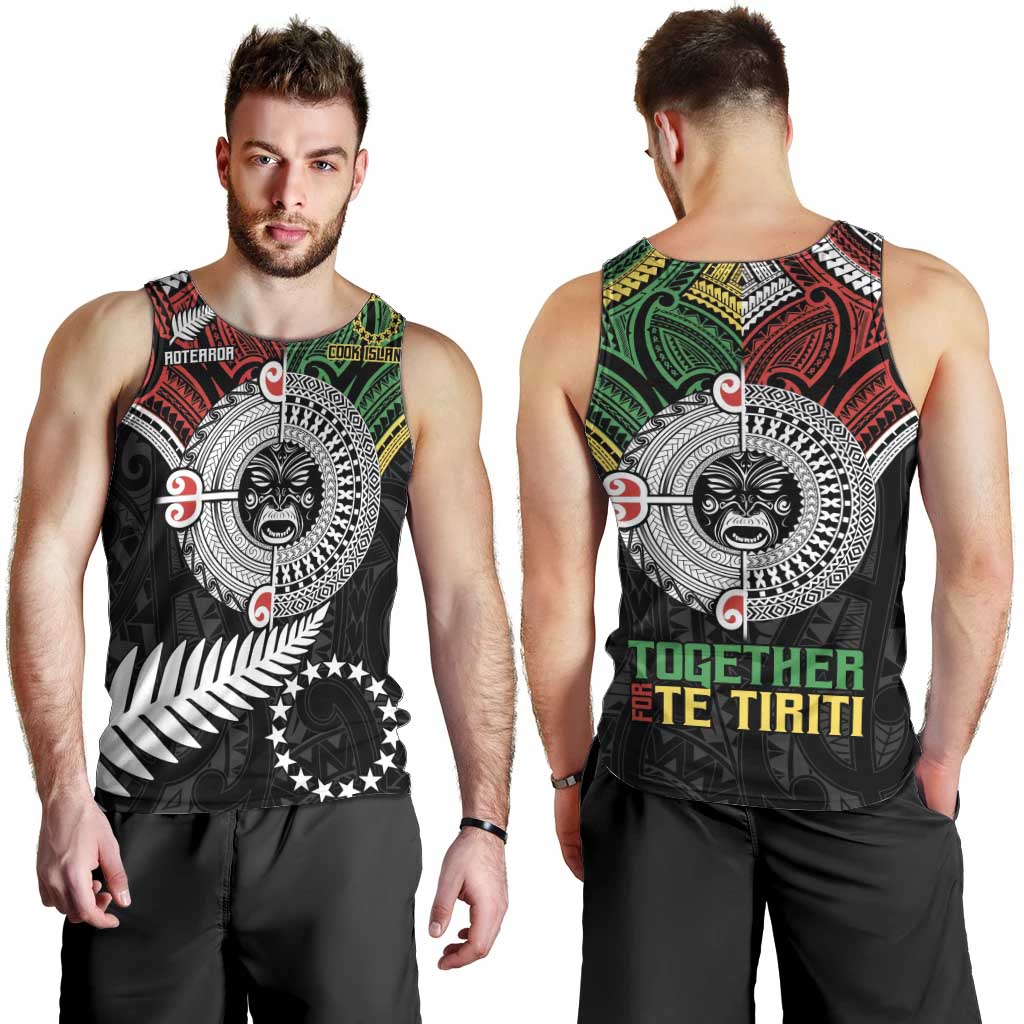 Aotearoa and Cook Islands Mo Te Tiriti Men Tank Top New Zealand Honour The Treaty Ake!Ake!Ake! LT9 - Polynesian Pride