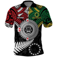 Aotearoa and Cook Islands Mo Te Tiriti Polo Shirt New Zealand Honour The Treaty Ake!Ake!Ake! LT9 Green - Polynesian Pride