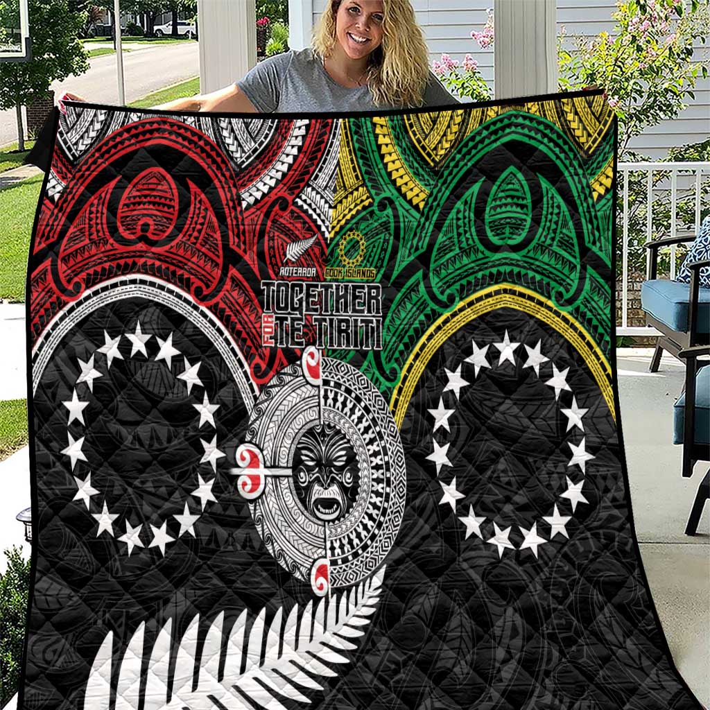 Aotearoa and Cook Islands Mo Te Tiriti Quilt New Zealand Honour The Treaty Ake!Ake!Ake! LT9 Green - Polynesian Pride