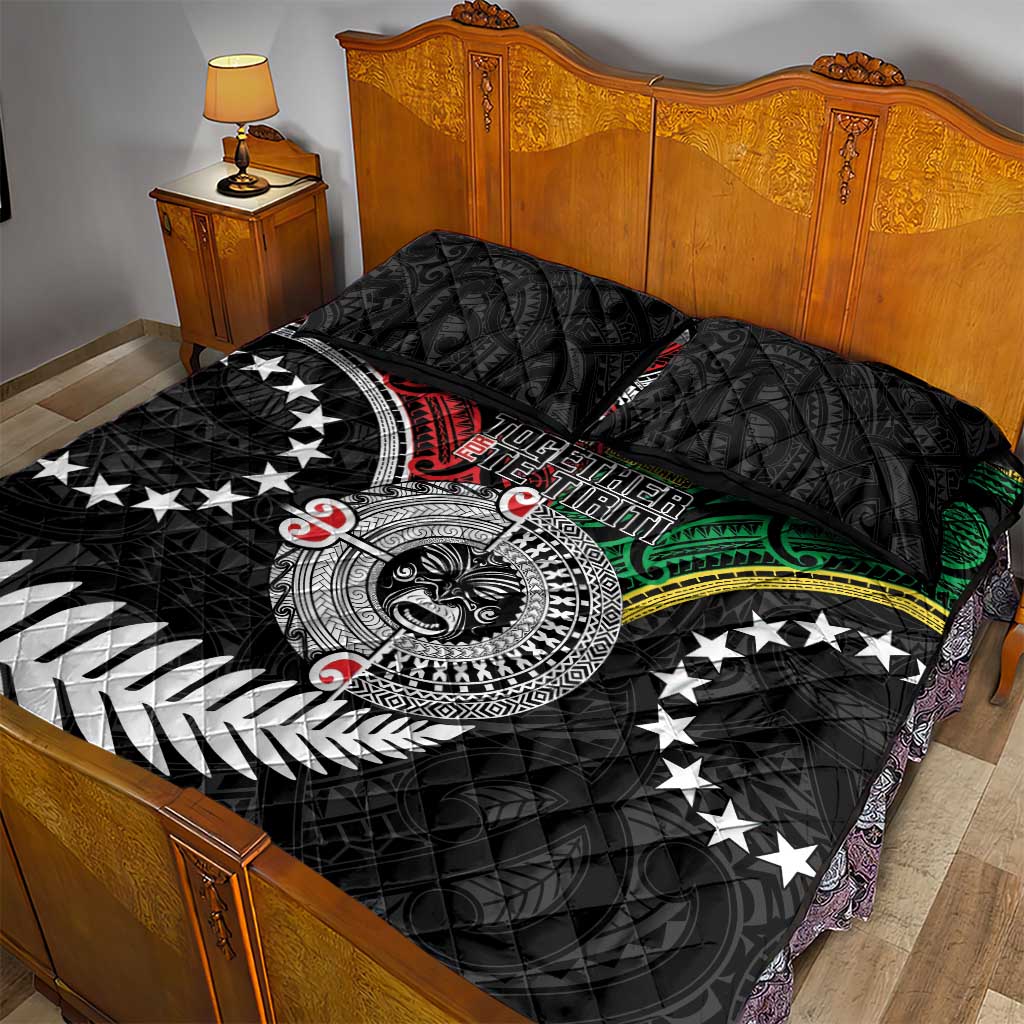 Aotearoa and Cook Islands Mo Te Tiriti Quilt Bed Set New Zealand Honour The Treaty Ake!Ake!Ake! LT9 - Polynesian Pride