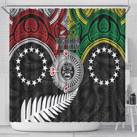 Aotearoa and Cook Islands Mo Te Tiriti Shower Curtain New Zealand Honour The Treaty Ake!Ake!Ake! LT9 - Polynesian Pride