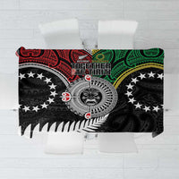 Aotearoa and Cook Islands Mo Te Tiriti Tablecloth New Zealand Honour The Treaty Ake!Ake!Ake! LT9 Green - Polynesian Pride