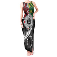 Aotearoa and Cook Islands Mo Te Tiriti Tank Maxi Dress New Zealand Honour The Treaty Ake!Ake!Ake! LT9 Women Green - Polynesian Pride