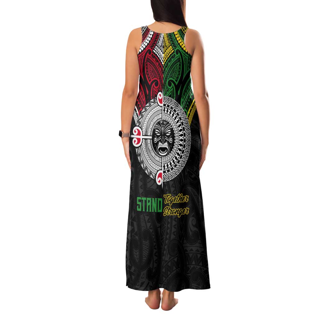 Aotearoa and Cook Islands Mo Te Tiriti Tank Maxi Dress New Zealand Honour The Treaty Ake!Ake!Ake! LT9 - Polynesian Pride
