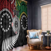 Aotearoa and Cook Islands Mo Te Tiriti Window Curtain New Zealand Honour The Treaty Ake!Ake!Ake! LT9 - Polynesian Pride