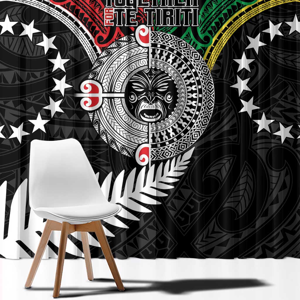 Aotearoa and Cook Islands Mo Te Tiriti Window Curtain New Zealand Honour The Treaty Ake!Ake!Ake! LT9 - Polynesian Pride