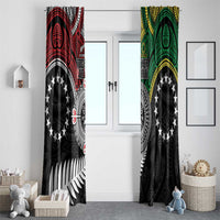Aotearoa and Cook Islands Mo Te Tiriti Window Curtain New Zealand Honour The Treaty Ake!Ake!Ake! LT9 - Polynesian Pride