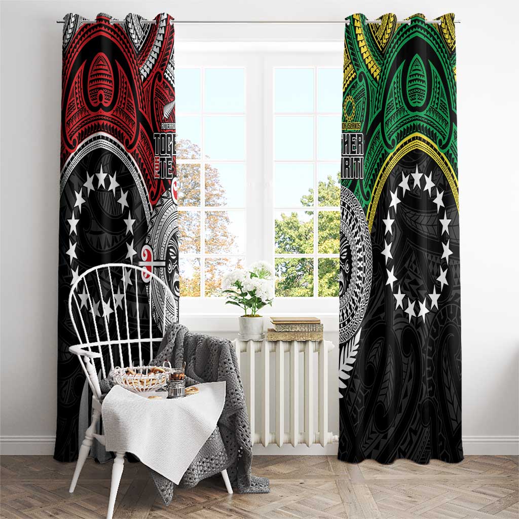 Aotearoa and Cook Islands Mo Te Tiriti Window Curtain New Zealand Honour The Treaty Ake!Ake!Ake! LT9 - Polynesian Pride