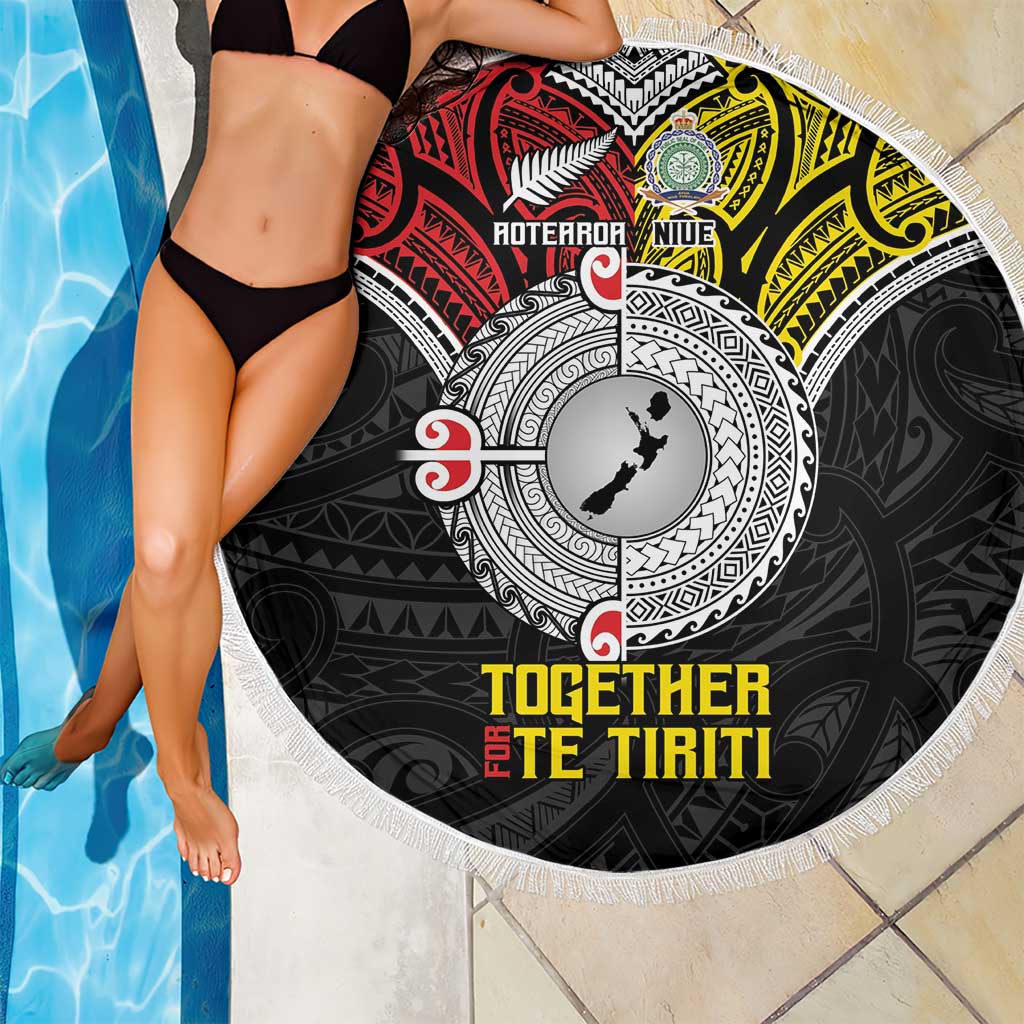 Aotearoa and Niue Mo Te Tiriti Beach Blanket New Zealand Honour The Treaty Ake!Ake!Ake! LT9 - Polynesian Pride