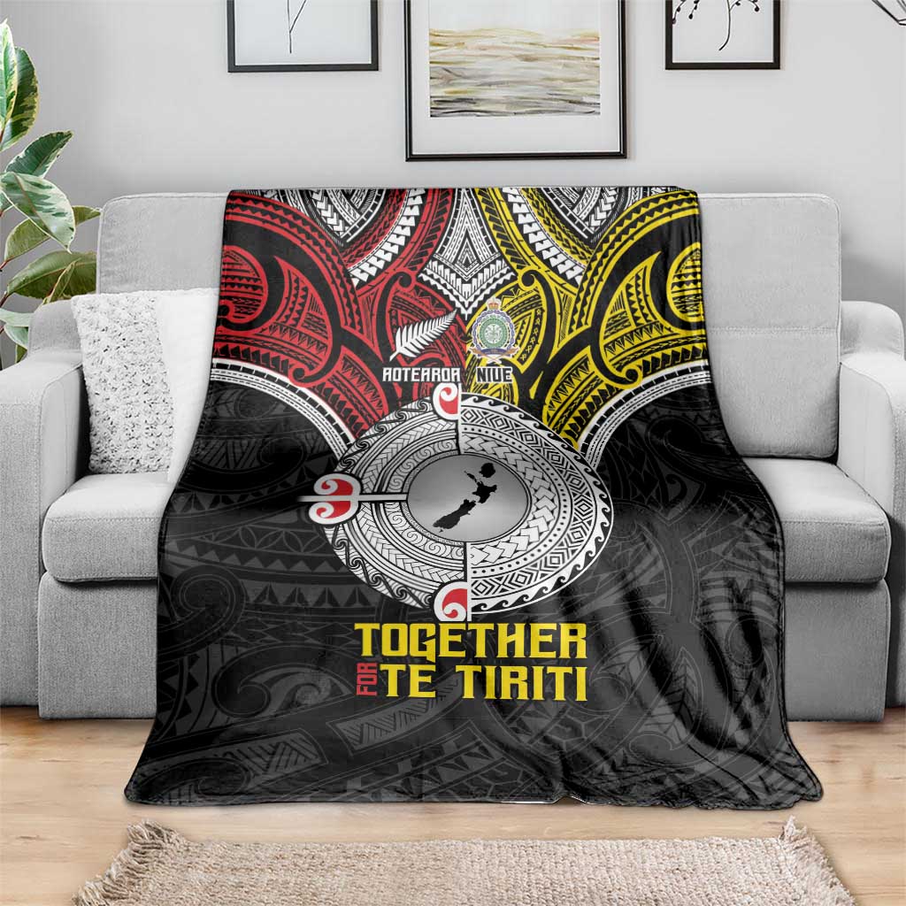 Aotearoa and Niue Mo Te Tiriti Blanket New Zealand Honour The Treaty Ake!Ake!Ake! LT9 - Polynesian Pride