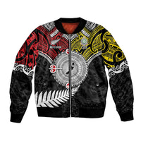 Aotearoa and Niue Mo Te Tiriti Bomber Jacket New Zealand Honour The Treaty Ake!Ake!Ake! LT9 Unisex Gold - Polynesian Pride