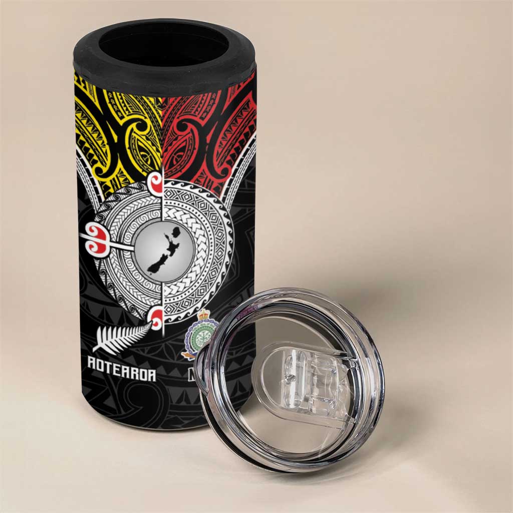 Aotearoa and Niue Mo Te Tiriti 4 in 1 Can Cooler Tumbler New Zealand Honour The Treaty Ake!Ake!Ake! LT9 - Polynesian Pride