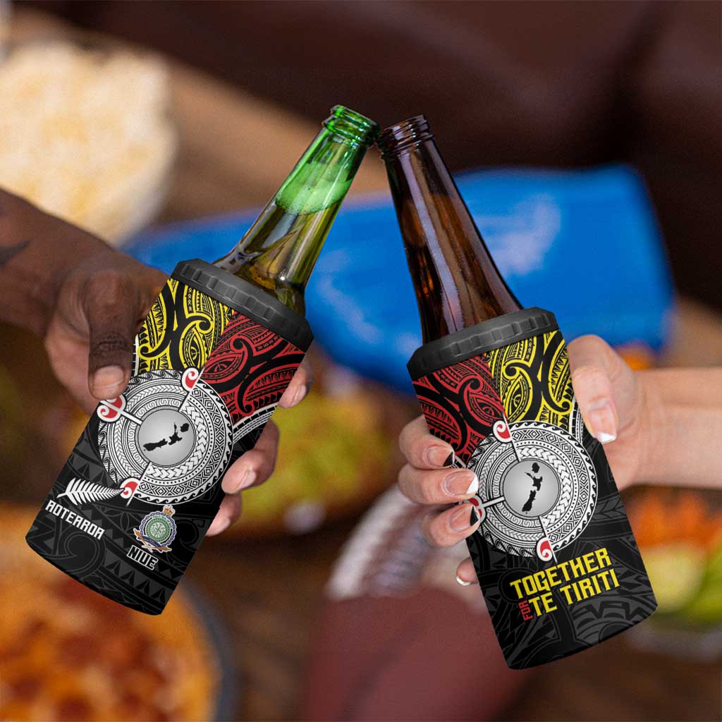 Aotearoa and Niue Mo Te Tiriti 4 in 1 Can Cooler Tumbler New Zealand Honour The Treaty Ake!Ake!Ake! LT9 - Polynesian Pride