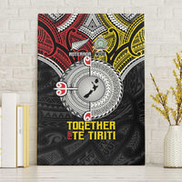 Aotearoa and Niue Mo Te Tiriti Canvas Wall Art New Zealand Honour The Treaty Ake!Ake!Ake! LT9 Without Frame Gold - Polynesian Pride