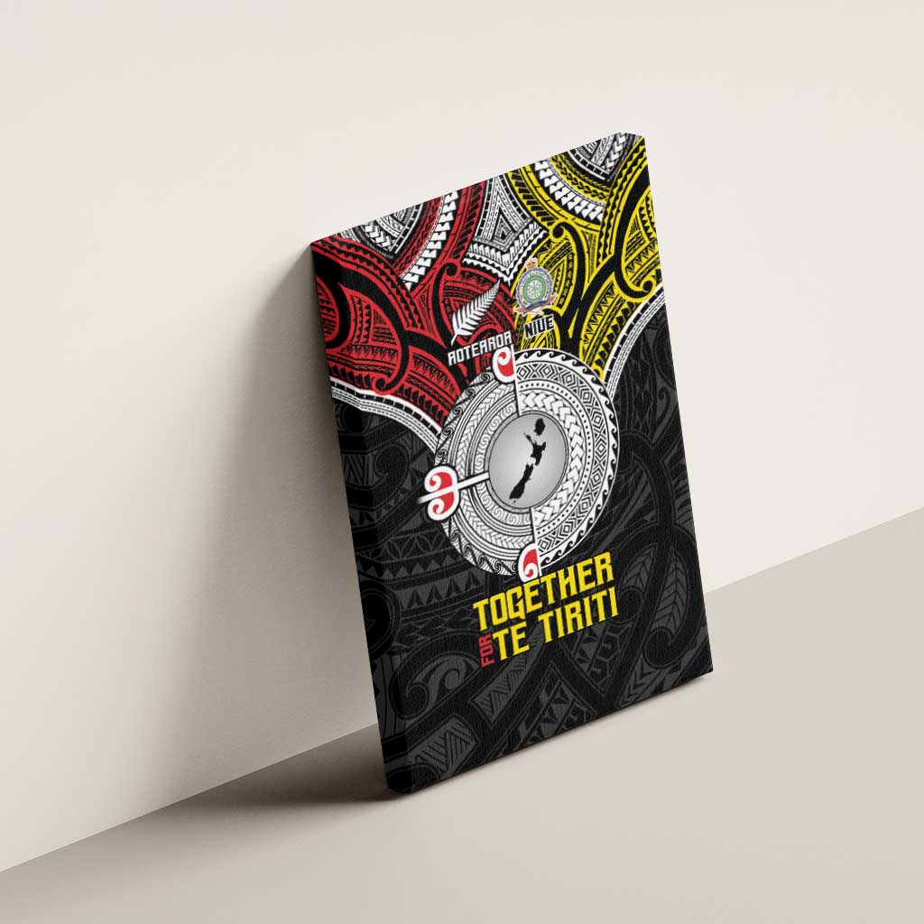 Aotearoa and Niue Mo Te Tiriti Canvas Wall Art New Zealand Honour The Treaty Ake!Ake!Ake! LT9 - Polynesian Pride