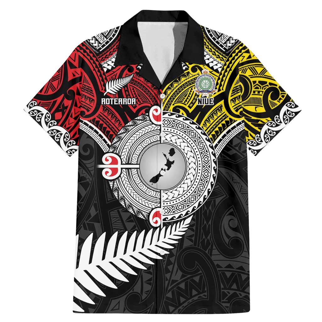 Aotearoa and Niue Mo Te Tiriti Family Matching Mermaid Dress and Hawaiian Shirt New Zealand Honour The Treaty Ake!Ake!Ake! LT9 Dad's Shirt - Short Sleeve Gold - Polynesian Pride