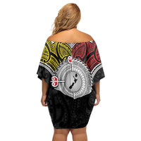 Aotearoa and Niue Mo Te Tiriti Family Matching Off Shoulder Short Dress and Hawaiian Shirt New Zealand Honour The Treaty Ake!Ake!Ake! LT9 - Polynesian Pride