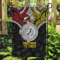 Aotearoa and Niue Mo Te Tiriti Garden Flag New Zealand Honour The Treaty Ake!Ake!Ake! LT9 Garden Flag Gold - Polynesian Pride