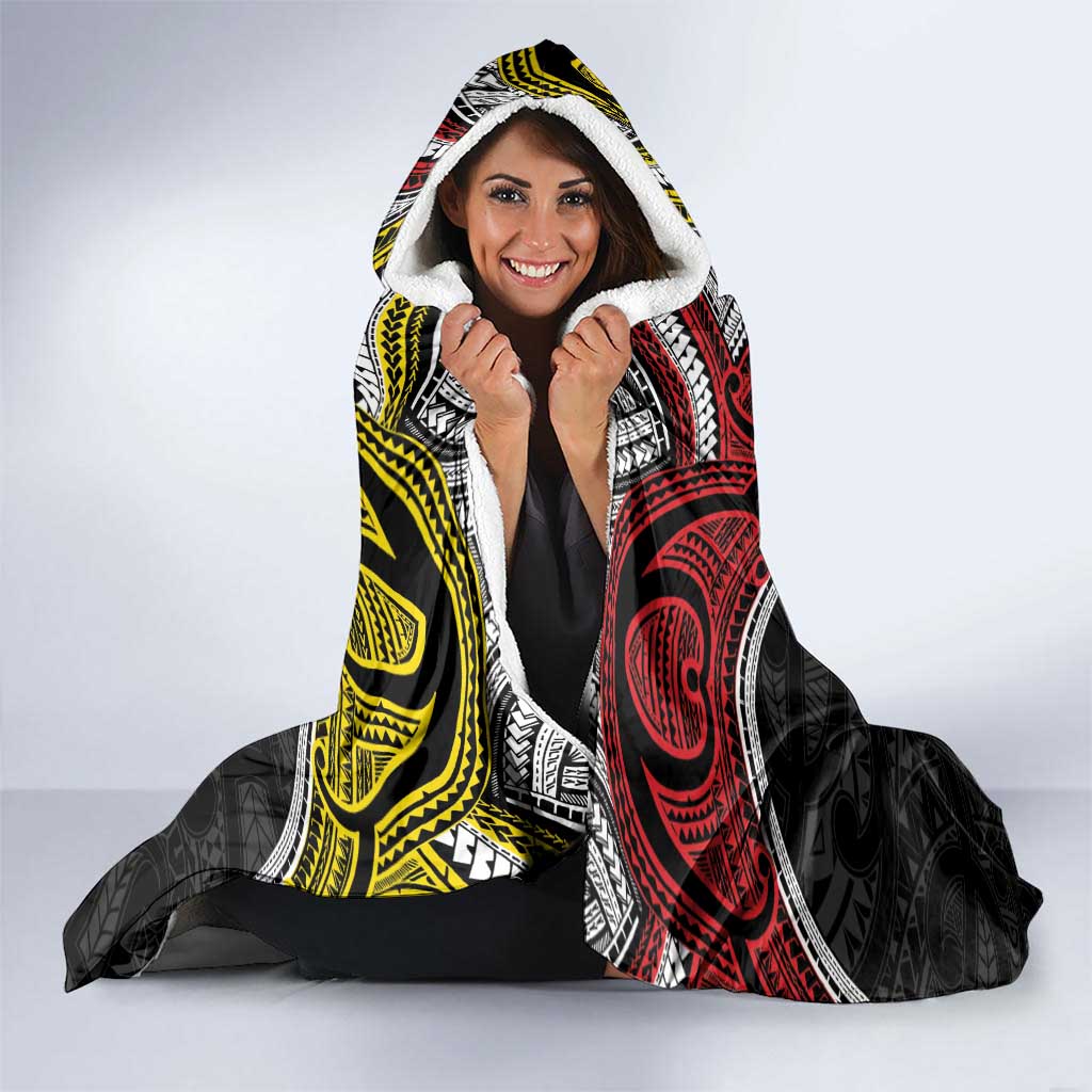 Aotearoa and Niue Mo Te Tiriti Hooded Blanket New Zealand Honour The Treaty Ake!Ake!Ake! LT9 - Polynesian Pride
