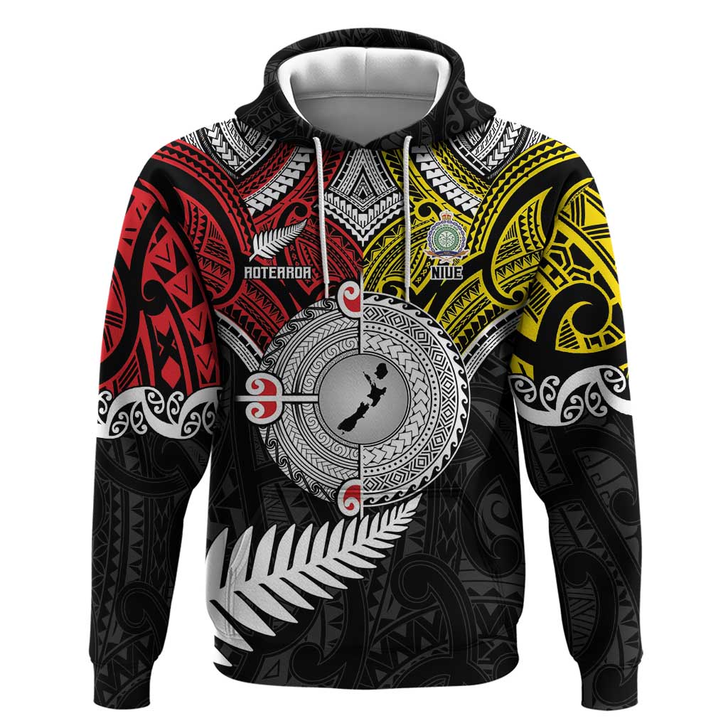 Aotearoa and Niue Mo Te Tiriti Hoodie New Zealand Honour The Treaty Ake!Ake!Ake! LT9 Pullover Hoodie Gold - Polynesian Pride