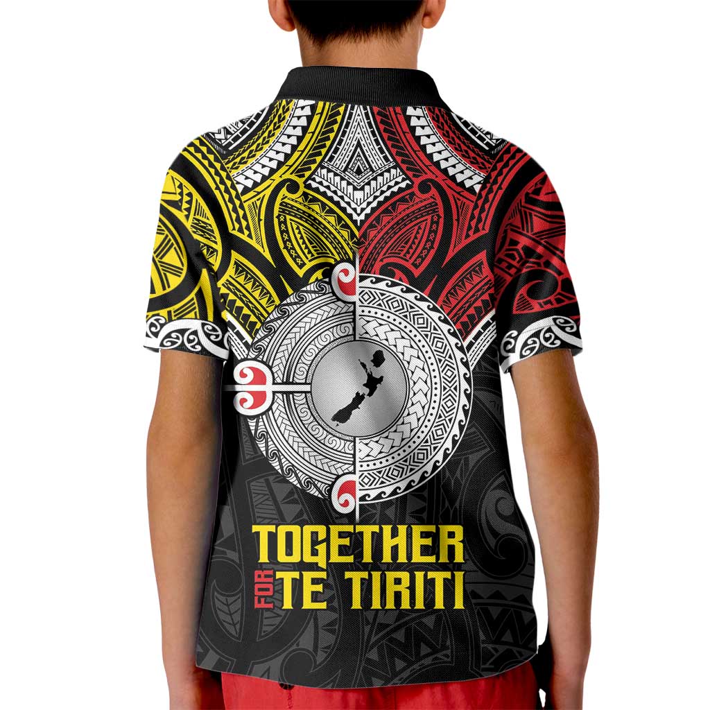 Aotearoa and Niue Mo Te Tiriti Kid Polo Shirt New Zealand Honour The Treaty Ake!Ake!Ake! LT9 - Polynesian Pride