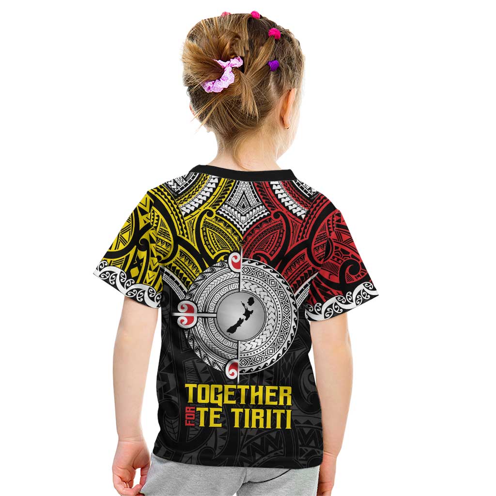 Aotearoa and Niue Mo Te Tiriti Kid T Shirt New Zealand Honour The Treaty Ake!Ake!Ake! LT9 - Polynesian Pride