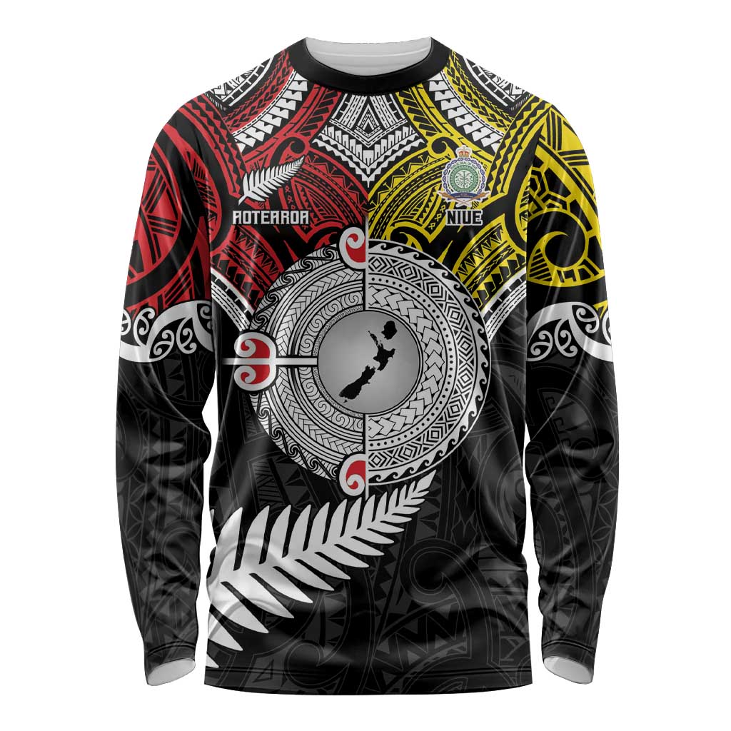 Aotearoa and Niue Mo Te Tiriti Long Sleeve Shirt New Zealand Honour The Treaty Ake!Ake!Ake! LT9 Unisex Gold - Polynesian Pride