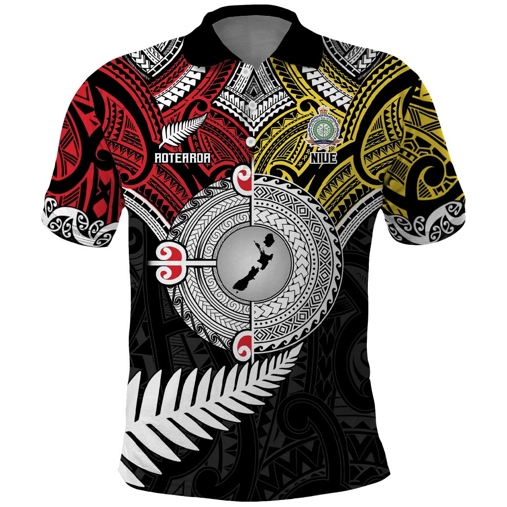 Aotearoa and Niue Mo Te Tiriti Polo Shirt New Zealand Honour The Treaty Ake!Ake!Ake! LT9 Gold - Polynesian Pride