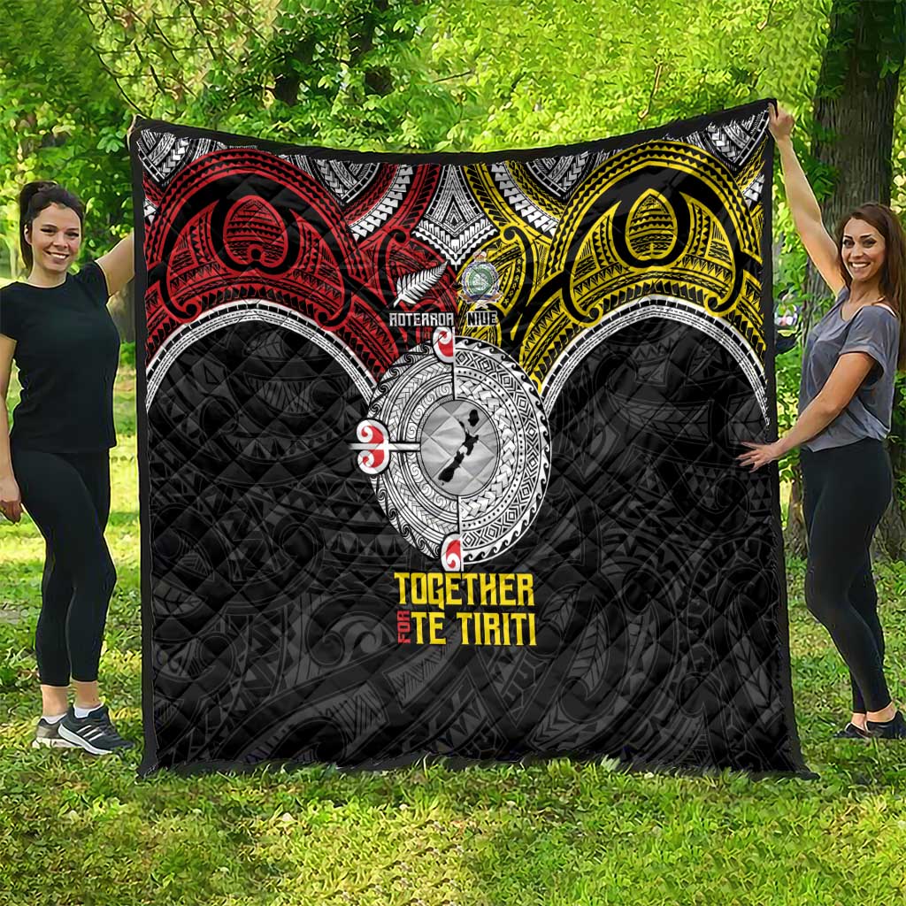 Aotearoa and Niue Mo Te Tiriti Quilt New Zealand Honour The Treaty Ake!Ake!Ake! LT9 - Polynesian Pride