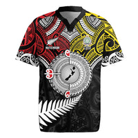 Aotearoa and Niue Mo Te Tiriti Rugby Jersey New Zealand Honour The Treaty Ake!Ake!Ake! LT9 Gold - Polynesian Pride