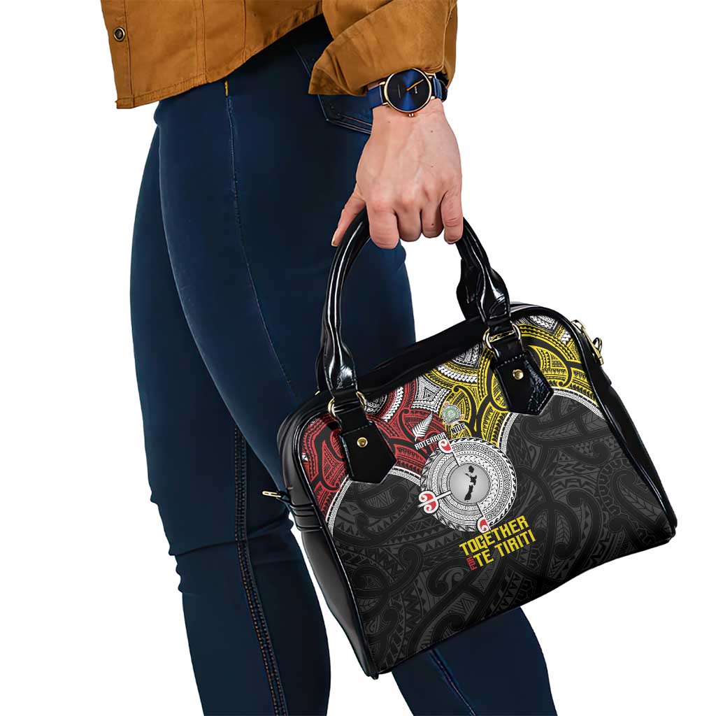 Aotearoa and Niue Mo Te Tiriti Shoulder Handbag New Zealand Honour The Treaty Ake!Ake!Ake! LT9 - Polynesian Pride