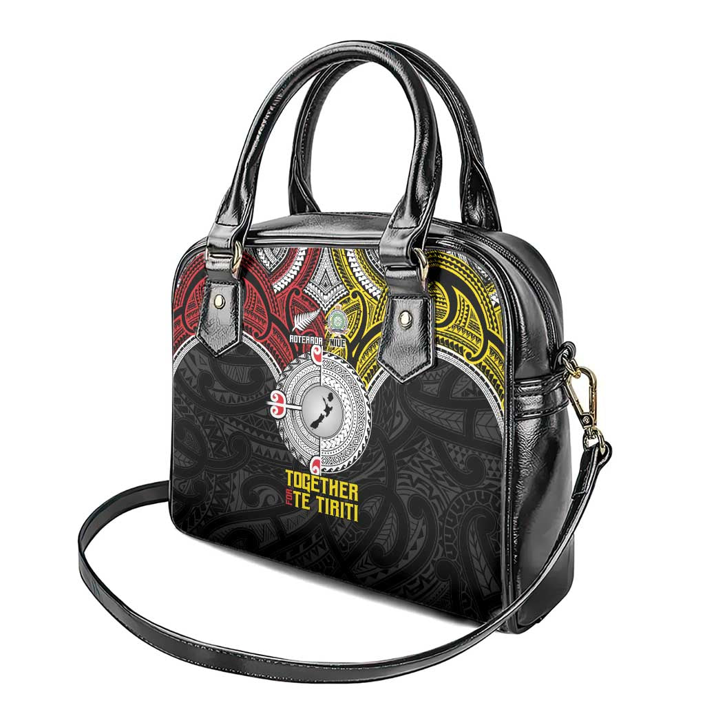 Aotearoa and Niue Mo Te Tiriti Shoulder Handbag New Zealand Honour The Treaty Ake!Ake!Ake! LT9 - Polynesian Pride
