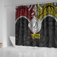 Aotearoa and Niue Mo Te Tiriti Shower Curtain New Zealand Honour The Treaty Ake!Ake!Ake! LT9 - Polynesian Pride