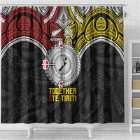 Aotearoa and Niue Mo Te Tiriti Shower Curtain New Zealand Honour The Treaty Ake!Ake!Ake! LT9 - Polynesian Pride