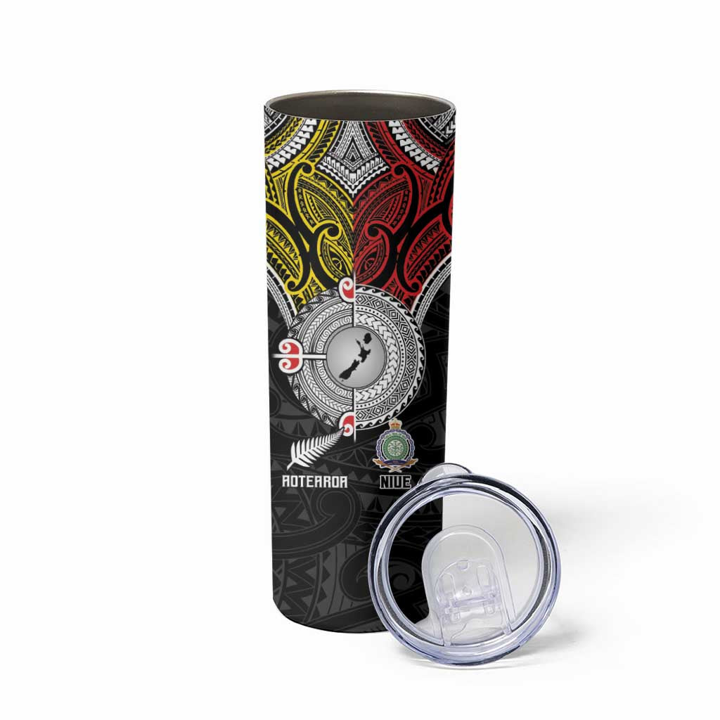 Aotearoa and Niue Mo Te Tiriti Skinny Tumbler New Zealand Honour The Treaty Ake!Ake!Ake! LT9 - Polynesian Pride