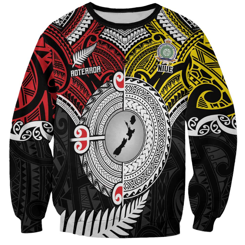 Aotearoa and Niue Mo Te Tiriti Sweatshirt New Zealand Honour The Treaty Ake!Ake!Ake! LT9 Unisex Gold - Polynesian Pride
