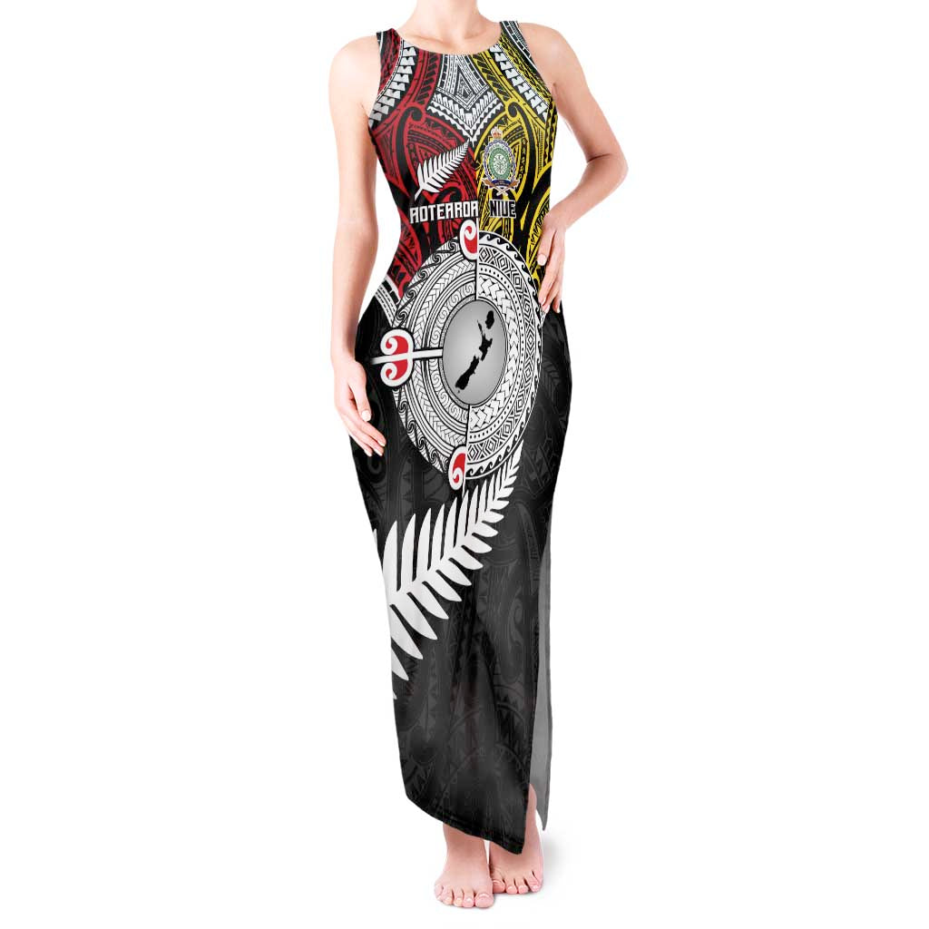 Aotearoa and Niue Mo Te Tiriti Tank Maxi Dress New Zealand Honour The Treaty Ake!Ake!Ake! LT9 Women Gold - Polynesian Pride