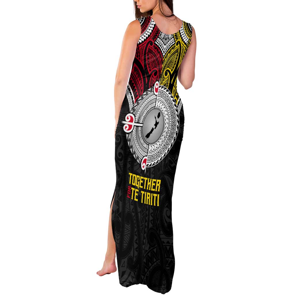 Aotearoa and Niue Mo Te Tiriti Tank Maxi Dress New Zealand Honour The Treaty Ake!Ake!Ake! LT9 - Polynesian Pride